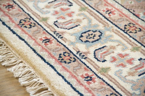 Steffensmeier Orientteppich Beige | 100% Schurwolle | Handgeknüpfter Orient Teppich, Größe: 80x400 cm – Bild 4