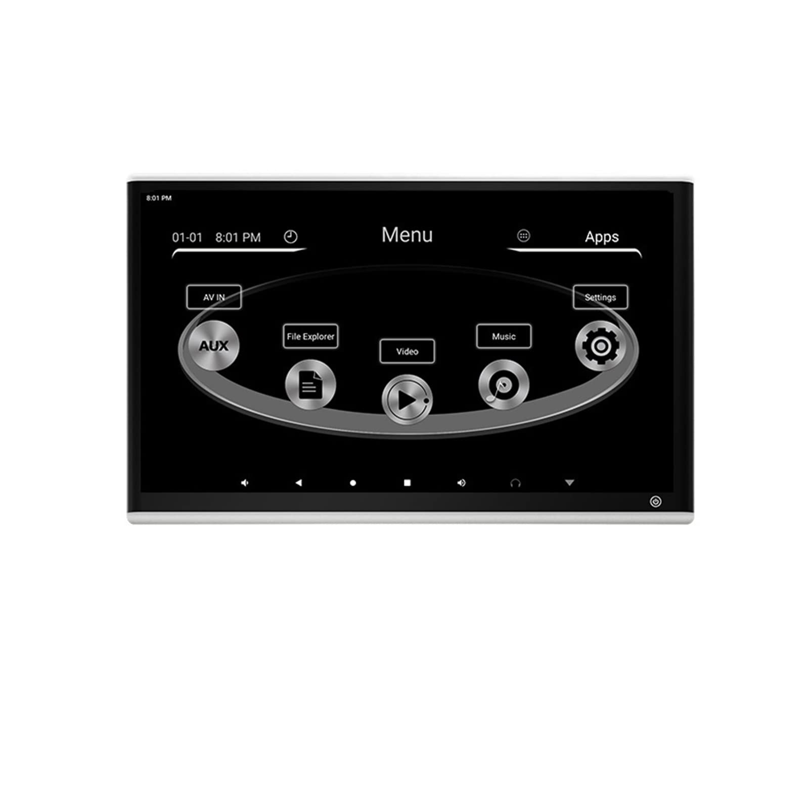 CVFRDD Car Headrest Player 4+64GB Car Headrest Monitor 13.3 Inch Display IPS Touch Screen Multifunction Tablet Video Player(1 PCS Silver 13.3)