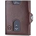 Produktbild VON HEESEN® Slim Wallet mit XXL Münzfach und RFID-Schutz I Leder Geldbeutel I Mini Geldbörse für Herren und Damen I Kartenetui Echtleder Karten Portemonnaie klein I Kreditkartenetui Braun