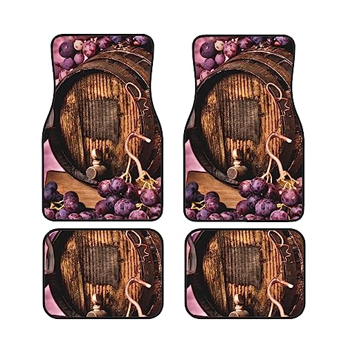 Tapis de voiture antidérapants pour éviter les glissements - Motif raisins rouges x4