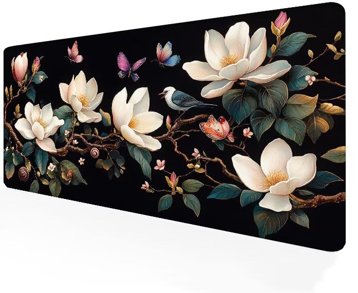 Tapis de Souris Gamer XXL Grand Tapis Souris Papillon Blanc Accessoire Bureau G1-72