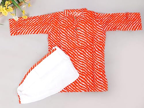 Image of Presents Stylish Festive Leheriya Print Kurta Dhoti Set for Boys /Dhoti Kurta Set For Kids
