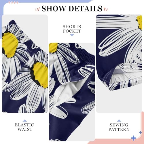 J JOYSAY Drawn Flowers Navy Pajamas Pants Soft Long Pajama Bottoms Lounge Sleep Pants Size S-XL4