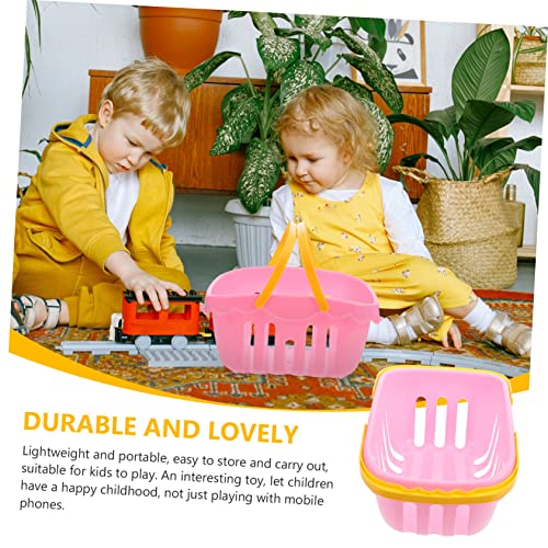 Ibasenice Retail Shopping Baskets 2 Pcs Simulation Basket Kids Basket Shopping Carts For Kids Kids Montessori Desktop Ornament Kids Grocery Cart Pretend Play Simulated Basket Abs #TOP6