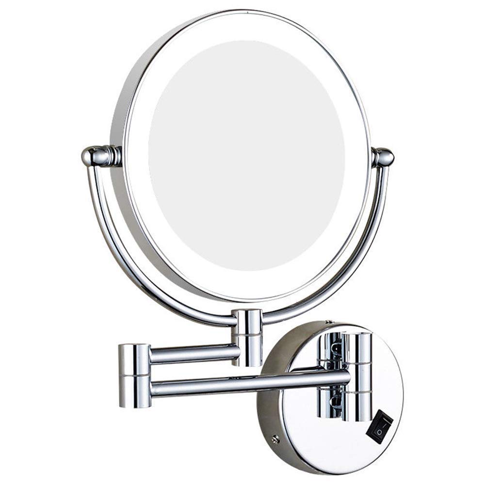 Miroirs de maquillage muraux 8" en laiton FIDEMM 3X avec prise