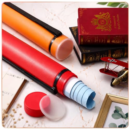 Image of Yahenda 6 Pcs Expandable Poster Tubes Bulk, 24 inch- 40 inch Extendable Blueprint Tube with Shoulder Strap Waterproof Portable Durable Round Cases for Drawing, Poster, Office Bulk Supply(Bright Color)