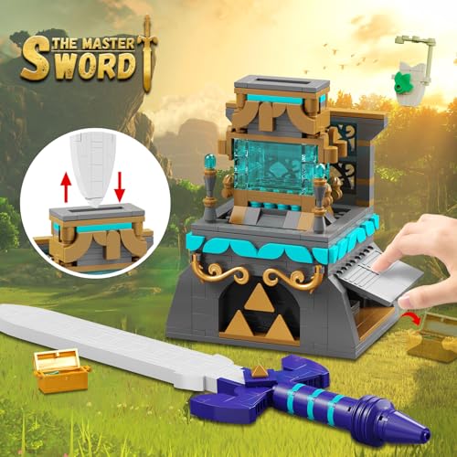 Image of BOTW The Master Sword Glowing Building Block Set,Sword Toy Set for Adults Boy Fans Kids Ages 6-12 Year Old(498PCS)