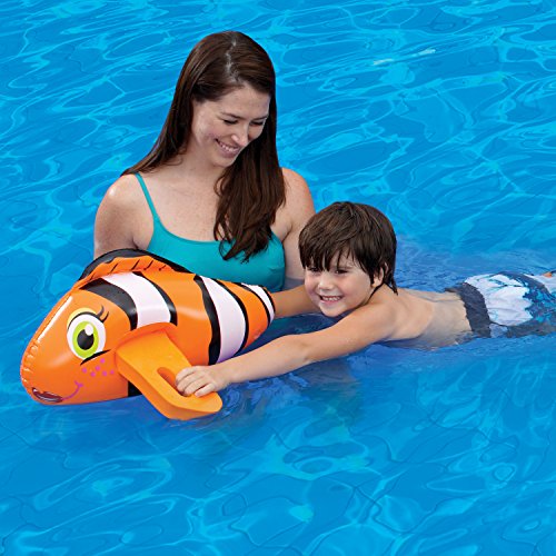 Aqua Leisure Portable Pals Foam Handle Inflatable Kickboard, Fish - Thumbnail 3