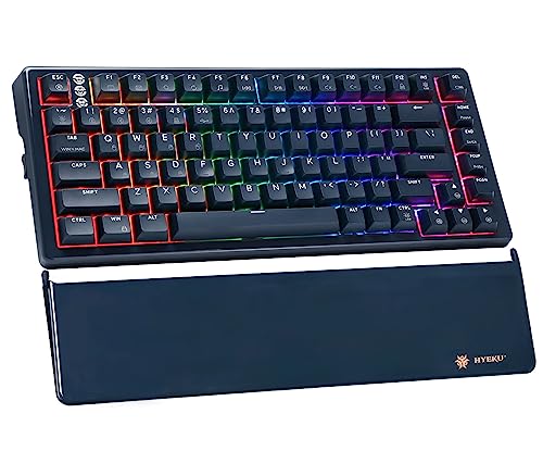 Hexgears E2 Three-Mode Mechanical Keyboard, Rgb Backlit Gaming Keyboard, 2.4G Wireless/Bluetooth/Type-C Wired, Hot Swappable Red Switches, 83-Key Tkl Compact Keyboard With Wrist Rest #TOP28