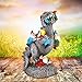 Adornos de jardín Estatuas de gnomos Que comen Dinosaurios Achort Divertido gnomo Resina Impermeable Figuras de gnomos Adornos artísticos para Interiores y Exteriores Patio Césped Patio Decoraciones
