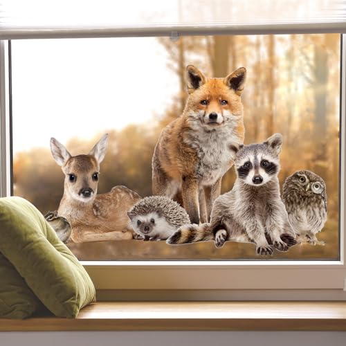 WandSticker4U®- Fensterbilder selbstklebend WINTER TIERE (58x45 cm) I...