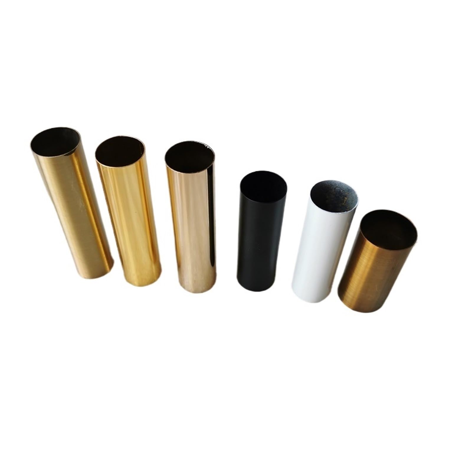 DFGBAPKBL Candle drip Sleeve Tube 10Pcs 30mmx60-100mm Black/White/Gold/Chrome Metal Tube Candle Lamp Holder Base Lighting Accessories(D30X120mm,Color1)