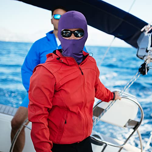 Jansong Pack Of 2 Bandana Face Hat For Outdoor Airsoft Motorcycle Ski Mask Winter Sun Balaclava Black Tactical Hood Helmet Face Cover (Purple) #TOP4