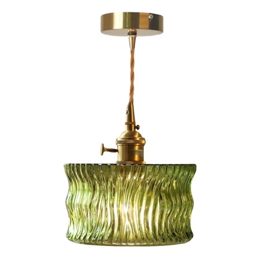 Lampe suspendue restaurant café design nordique moderne vert osier verre