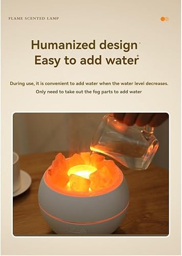 Miniatura 8 de Humidificador de luz LED de piedra de sal USB aromaterapia luz nocturna niebla humidificador de aire para dormitorio, hogar, escritorio y oficina