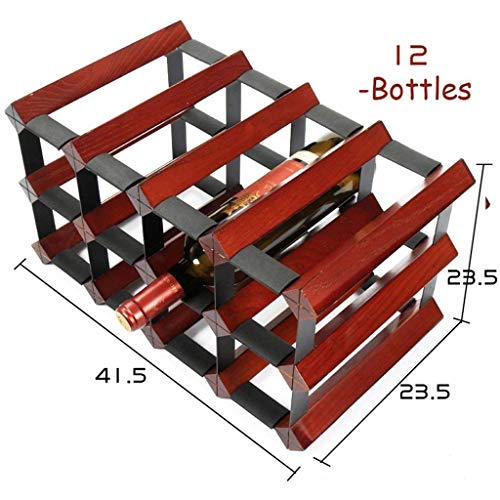 Soporte de vino de madera y metal 7 botellas miniatura 2