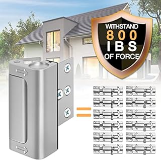 Home Security Door Lock 3 Pack Metal Door Reinforcement Lock for Kids Safety Top Front Door Child Proof Safety Lock Defend High Security Door Locks Latch Withstand 800lbs for Inside Swing Door Chain