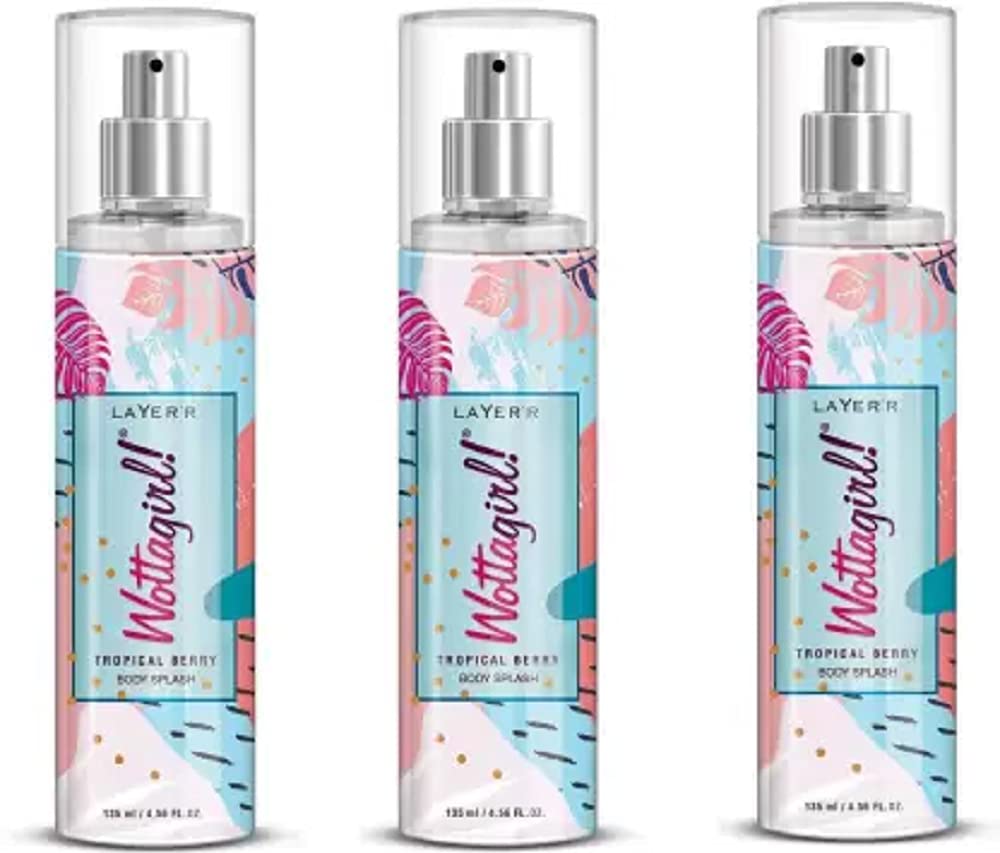 Layer'r Women WattaGirl Tropical Berry Fruity Scent Spray Body Splash 135 Ml Each Pack Of 3 Body Mist - (405 Ml, Pack Of 3)-image-49