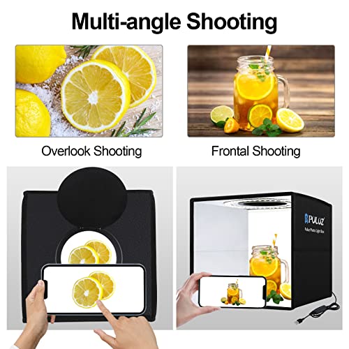 Photo Studio Shooting Tent Box Folding Portable Photography Lighting Studio Lightbox, Puluz Small Light Box With 12 Colors Backdrops For Camera Cell Phone Digitgtal Camera Shooting 9.8"/25Cm #TOP6