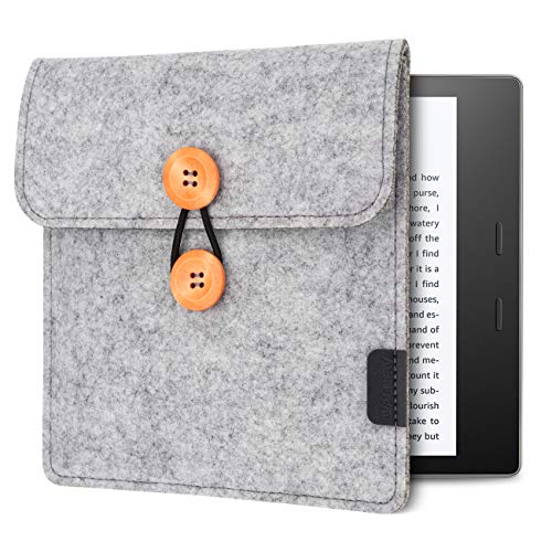 WALNEW 7-inch E-Reader Sleeve for 7'' Kobo Libra H2O 2019 / Kindle Oasis (10th and 9th Gen, 2019 and 2017 Released) Protective Insert Sleeve Case Cover Bag, Gray