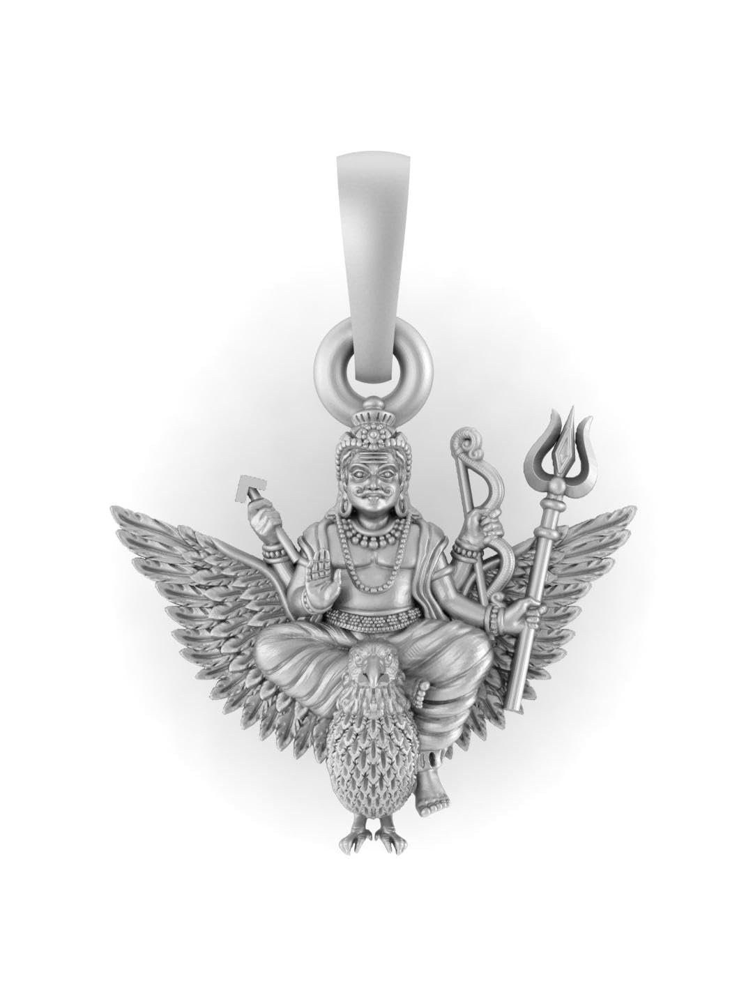 akshat sapphire 925 Sterling Silver God Shani Dev Pendant Lord Shani Maharaj Locket for Men and Women-picture-0