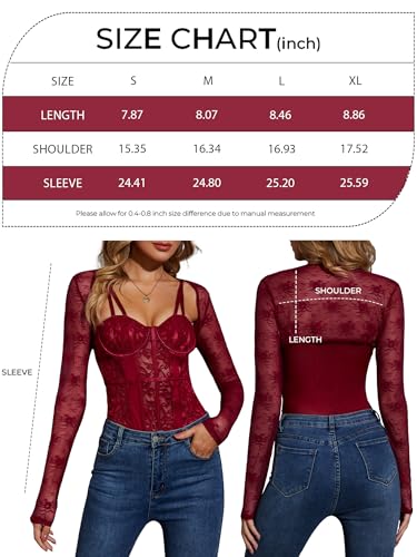 Image of JOKELAMB Women's Lace Mesh Bolero Shrug, Long Sleeve Crop Cardigan | Lace, Long Sleeve, Y2K, Floral,Adds Elegant Arm Coverage for Camisoles Dresses