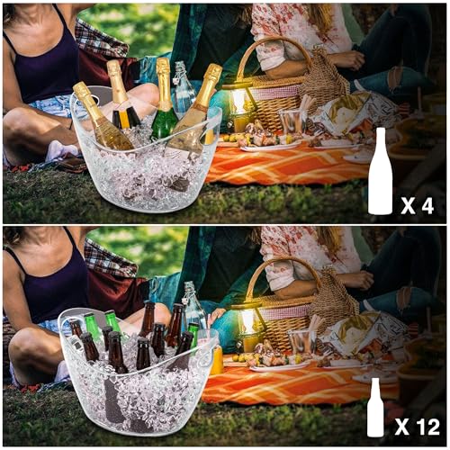 Large 3-Gallon Clear Plastic Ice Bucket, Beverage Tub for Parties (Pack of 2) - Image 5
