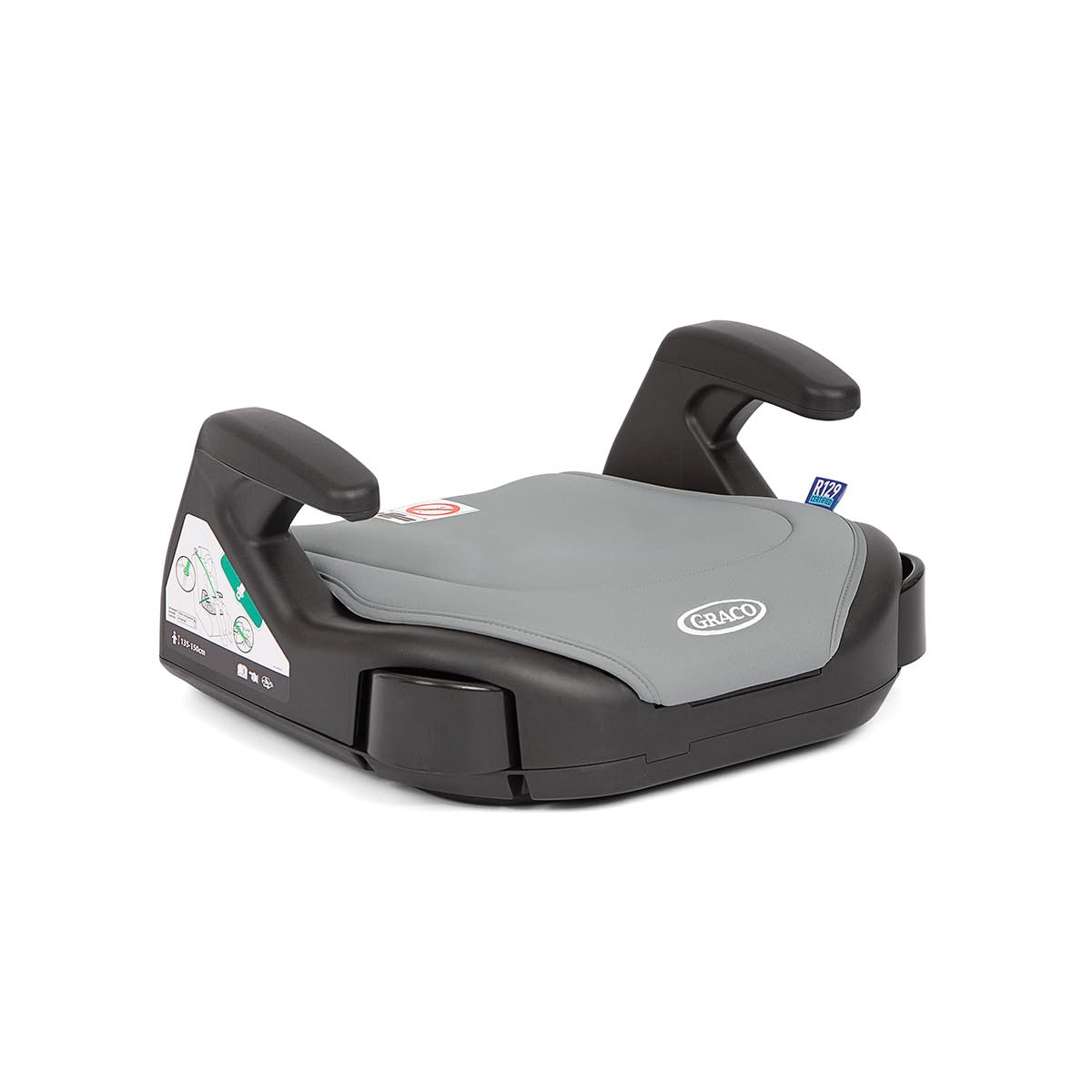 Graco Booster Basic R129 Backless Booster Car Seat, Lightweight at only 1.4kg, Suitable from Approx. 7 to 12 Years (135-150cm), Opal Sky Fashion