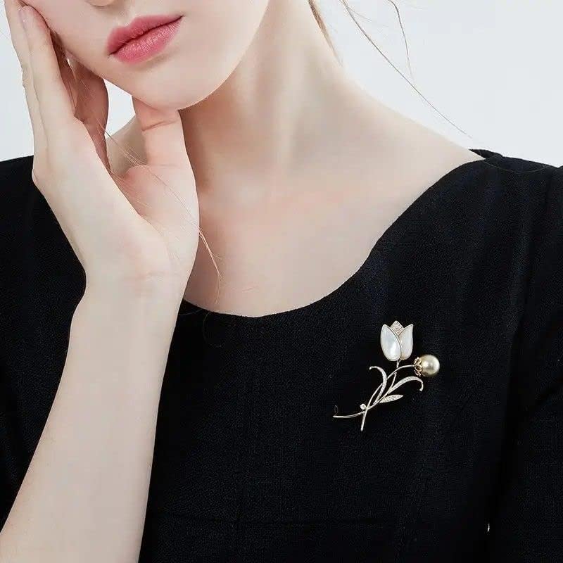 Rhinestone Flower Brooch Austrian Crystal Flower Pin 18k Gold Plated Floral Brooch Lapel Pin Jewelry Mother's Day Birthday Gifts for Mom Wife - Image 2