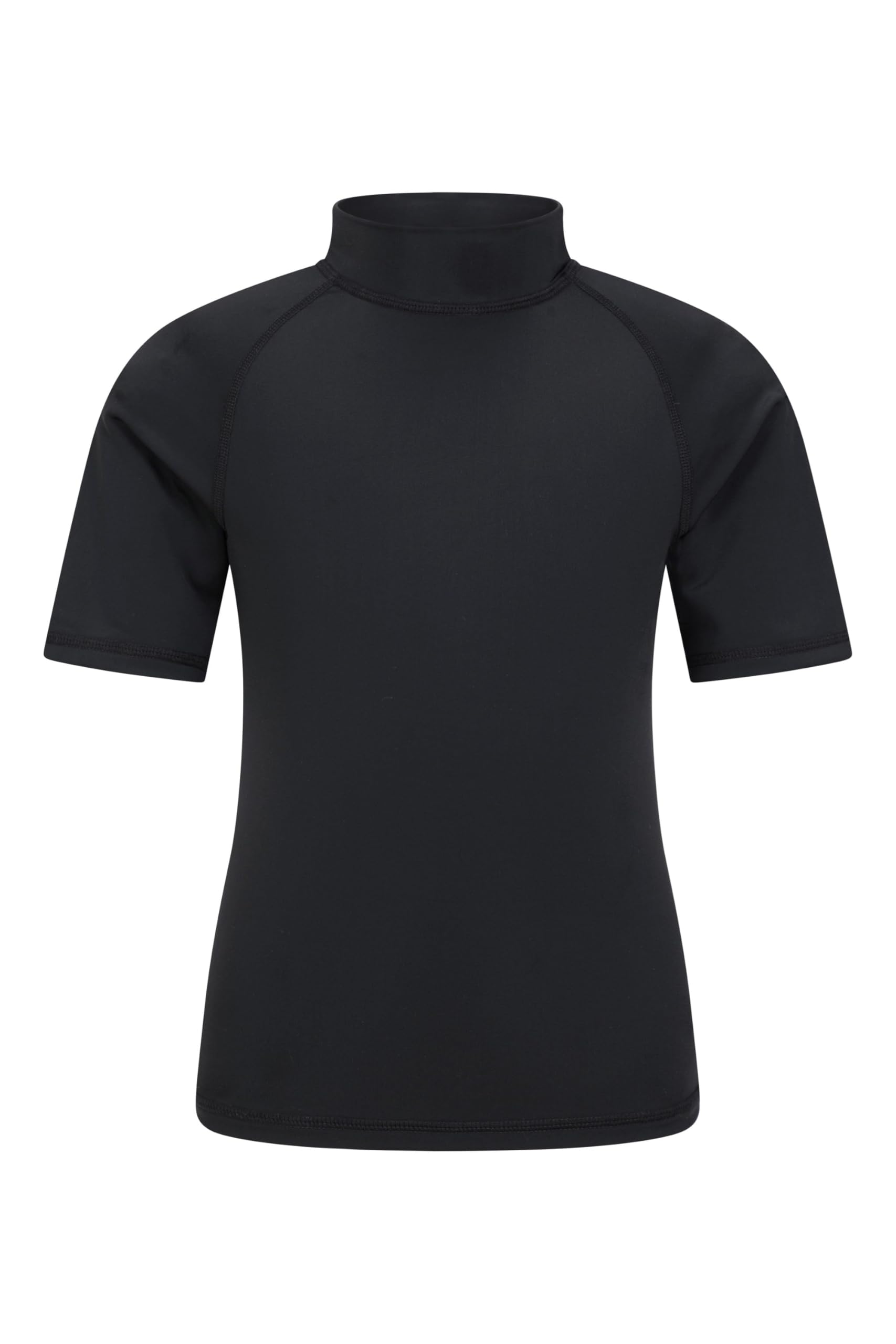 Mountain Warehouse Jet Black (Plain) Short Sleeves Kids Rash Vest - Upf50+ Sun Protection Rash Guard, Fast Dry, Flat Seams Childrens Top - For Spring Summer, Swimming Teen Size 13 Years