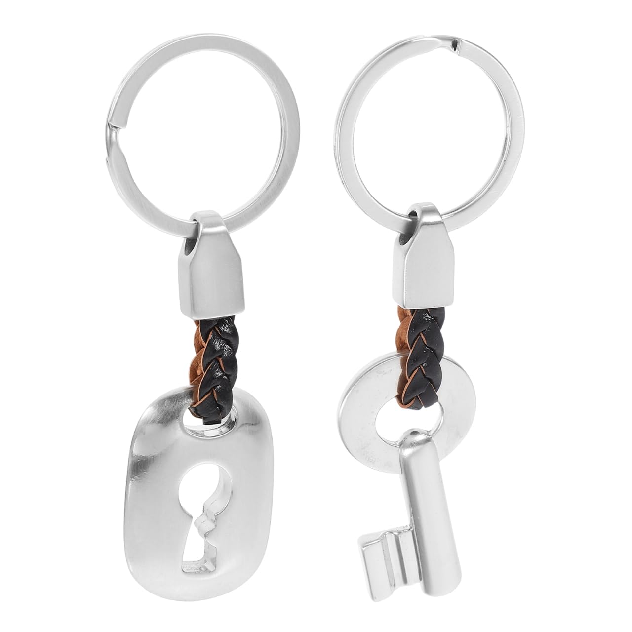 Couple Keyring, Keychain, Key lock, of 2 Pieces Silver Keychains For Couples Love Keychains Romantic Pair Of Matching Couples Keychain Set Keychain Couple