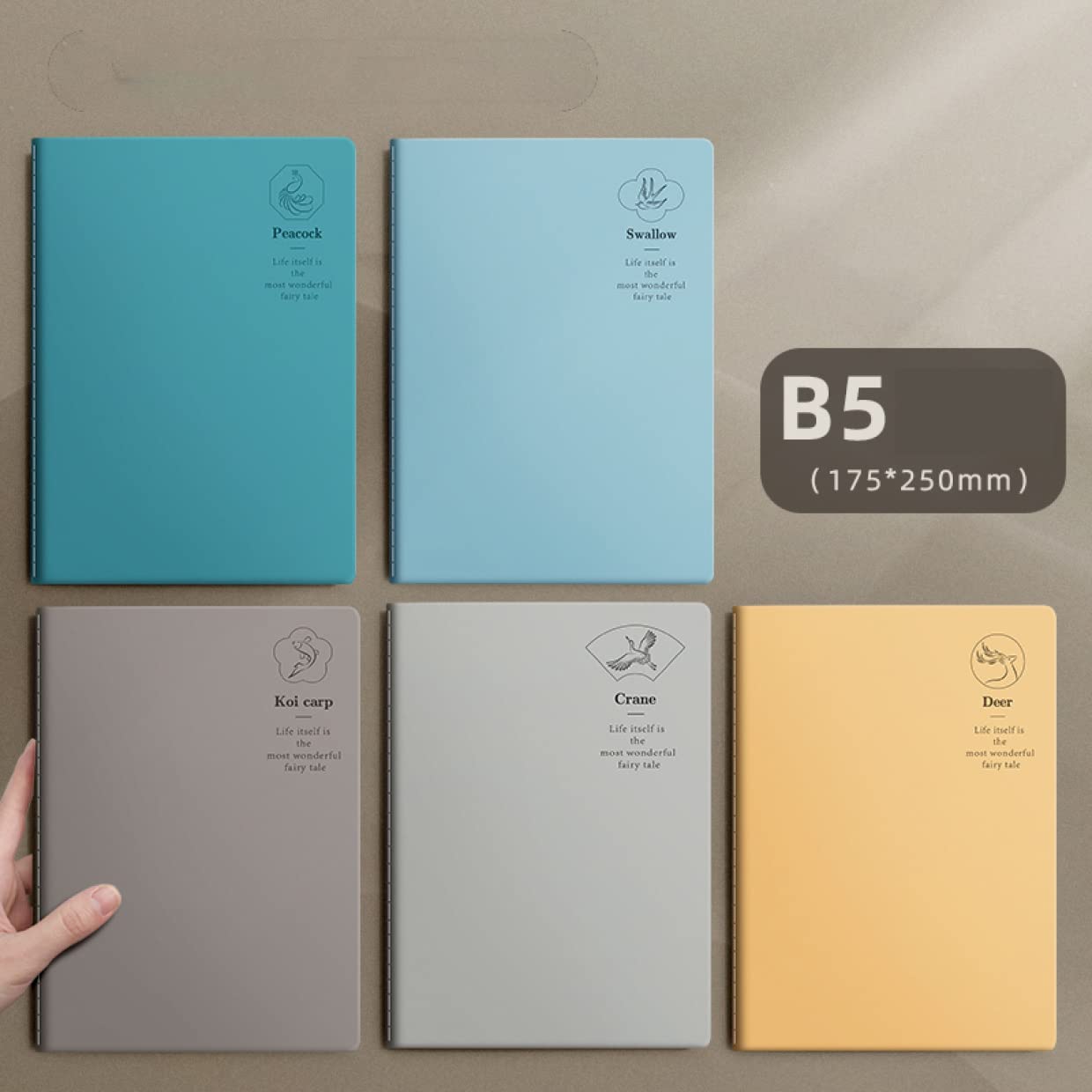 Amazon.co.jp: QQZSG ノート A5 中横罫(横罫線入り) 4柄5冊組み