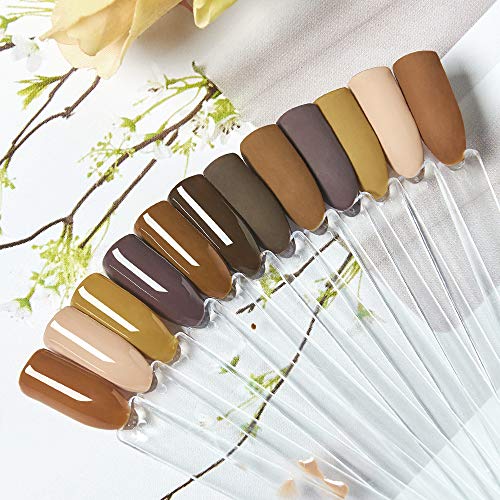 MEET ACROSS Braunes Gel-Nagellack-Set - 6 Stück Nude Grey Autumn Winter Gel Polish Kit UV LED Soak Off Gel Polish Herbst… – Bild 8