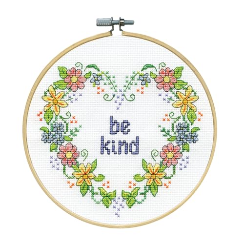 Image of Be Kind Counted Cross Stitch Kit with Hoop