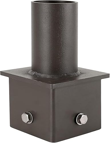 Adaptador Tenon para poste cuadrado OD de 5 pulgadas, soporte de montaje vertical con montaje deslizante de 2 38 pulgadas, ideal para iluminación de