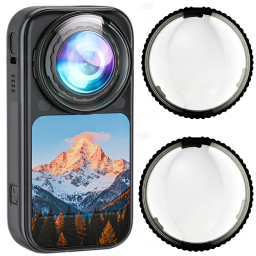 Insta360 X6 �Ή� �����Y�K�[�h ���w�K���X�� �����Y�ی�J�o�[�A�N�Z�T���[ | 10H�d�x/�L�Y�h�~/98%���ߗ� ���E���h ��]���ݒu �L�Y�h�~ �����ߗ� �̎��t�����ȒP