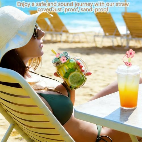 Image of BTYHAOS Straw Covers, Dust Proof Straw Toppers Fit Stanley 30 40oz Tumbler | Reusable Food-Grade Silicone Straw Covers Cap for Most 10mm Straw