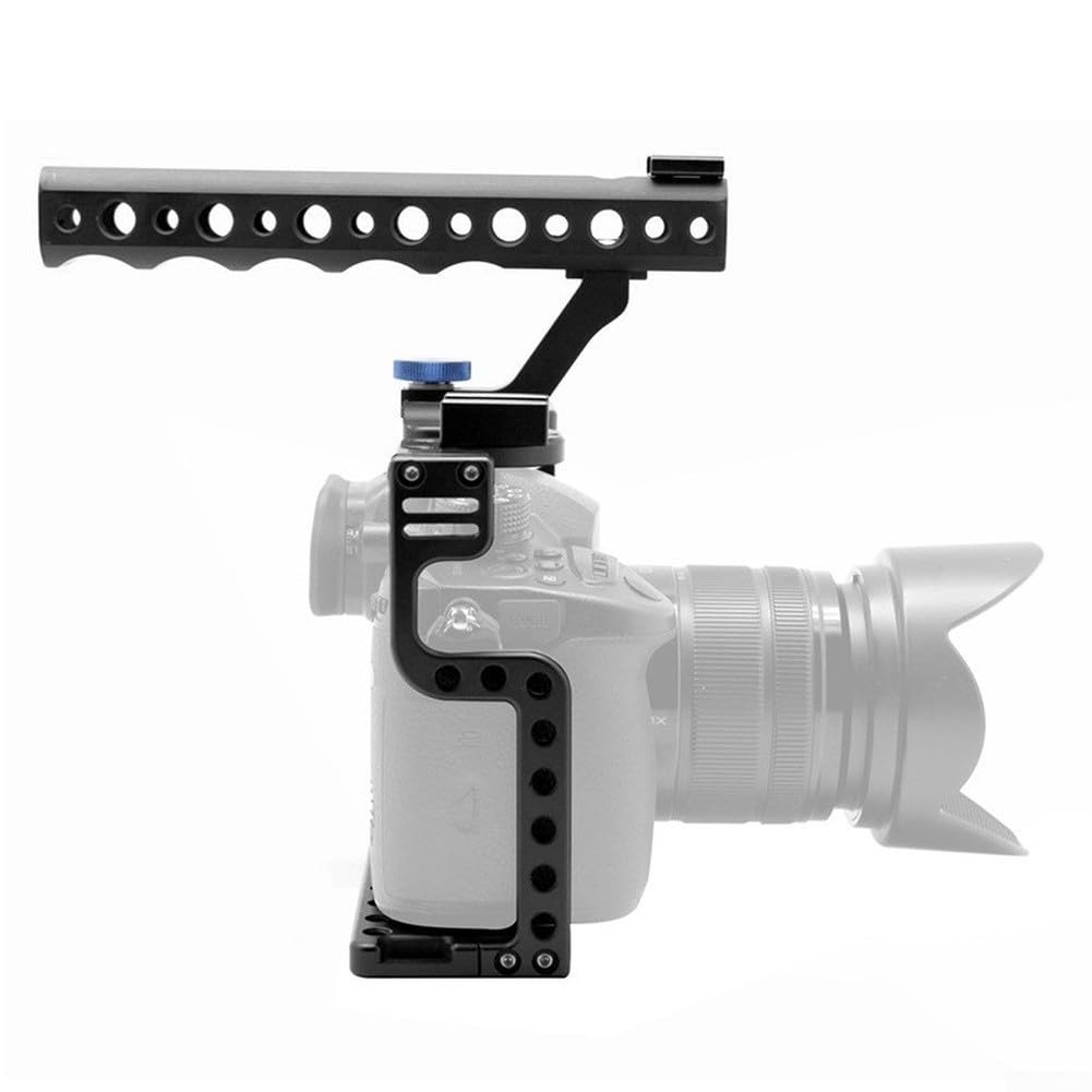 FACAIIO Gabbia leggera e robusta per DSLR GH5/GH5S, telaio protettivo antiurto con impugnatura superiore ergonomica per viaggi con angolo basso