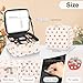 TANTO Makeup Bag With LED Mirror, Travel Makeup Case with Light up Mirror Fashion Cute Cosmetic Bag with 3 Color Lighted Portable Organizer Case with Adjustable Dividers （Strawberry/Beige,Small）