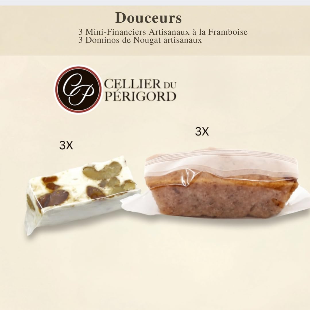 Cellier du Périgord Panier Gourmand Coffret Tariquet Vin IGP | Coffret Tariquet Classic vin blanc IGP Côtes de Gascogne 75cl + foie gras, terrines et douceurs du Périgord à offrir