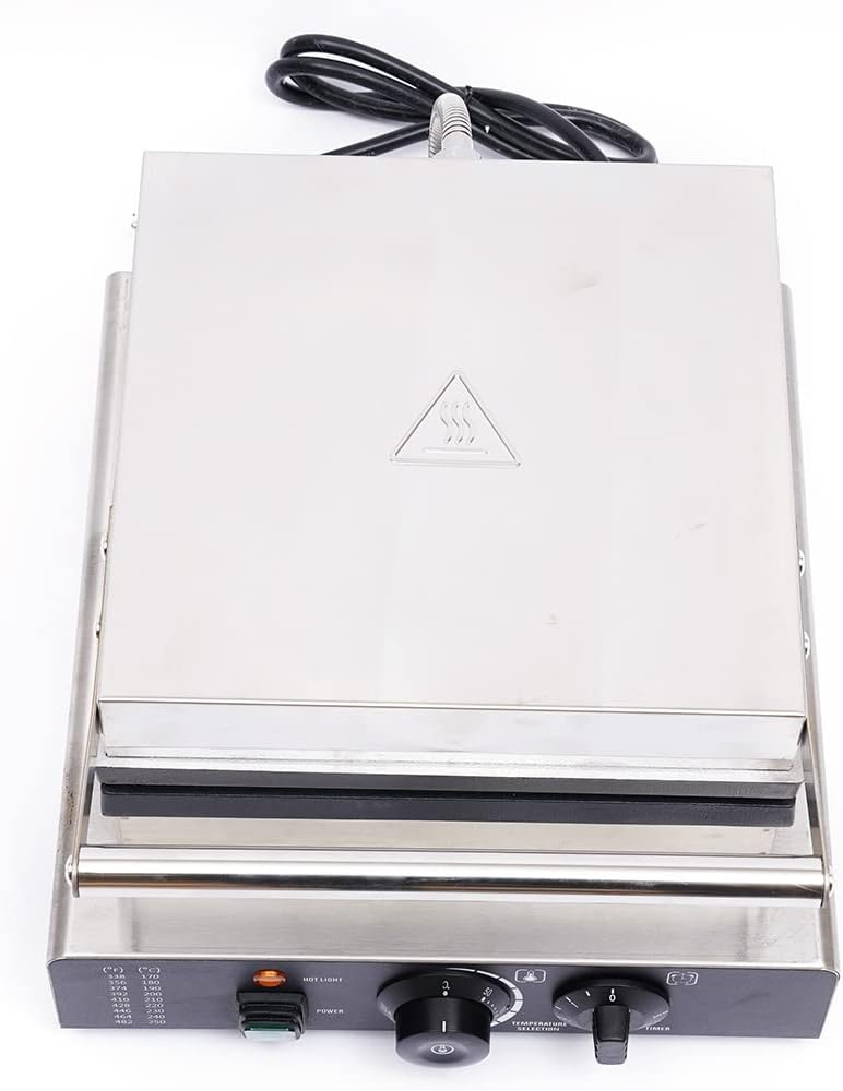 110V Commercial Electric Waffle Maker Non-Stick Waffle Baking Machine, Non-Stick Commercial Electric Waffle Maker, Electric Indoor Waffle Maker with Non-Stick Pan, Temperature Controlled Bread Toaster