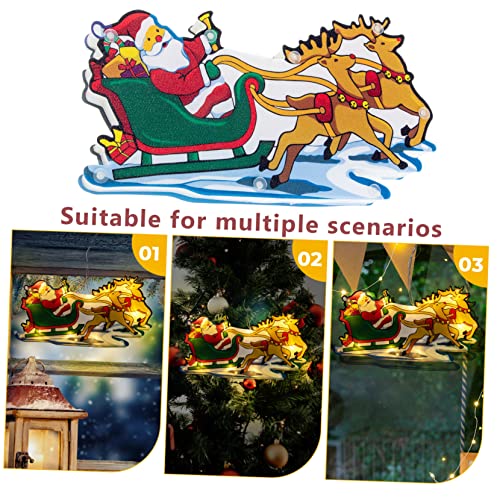 BESPORTBLE 4 Pçs Luzes Otárias De Natal Luz Da Janela Do Noel Decoração Da Natividade Decoração Da J