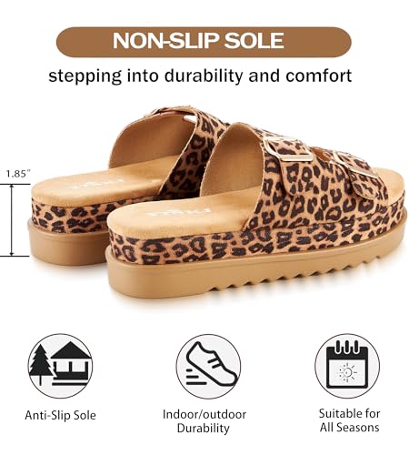 Platform Sandals Women Footwear Open Toe Slide Leather Beach Summer Wedges with Non-Slip Lightweight Wedge Sandals for Women2