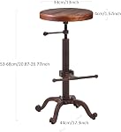 Topower Industrial Tabouret de cuisine en bois tracteur de ferme rétro-vieille Taille pivotante Taboureau de bar réglable (cuivre)