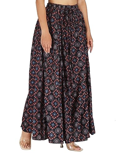 Image of Sttoffa Cotton Printed Women Wear Maxi Long Skirt 40 inch inch Full Length