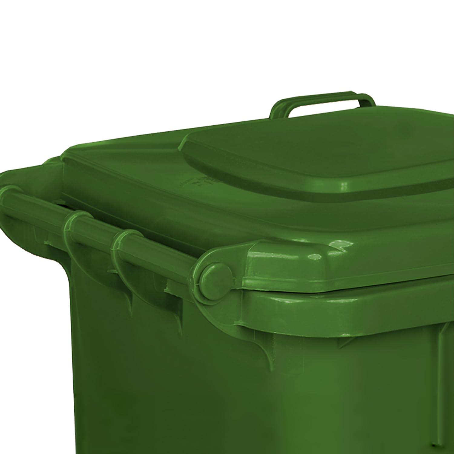 Juego de 3 cubos de basura para basura PN-EN 840, de 240 litros, con ruedas, sistema de enganche para extracción mecánica, de plástico, negro, amarillo, azul