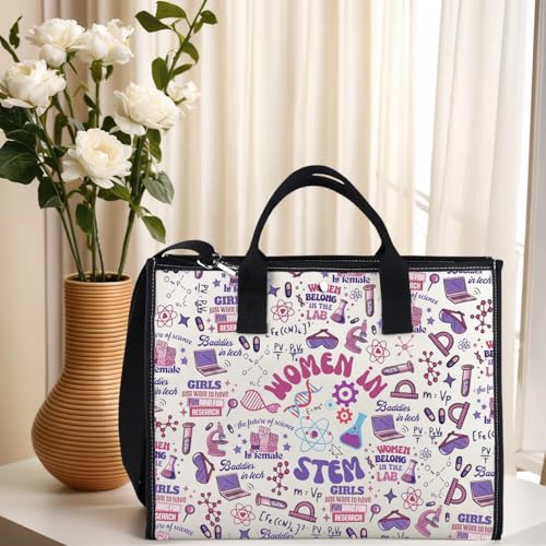 GJTIM Feminist Scientist Gift Female Stem Teacher Gift Women Empowerment Present Women In Stem Canvas Tote Bag4