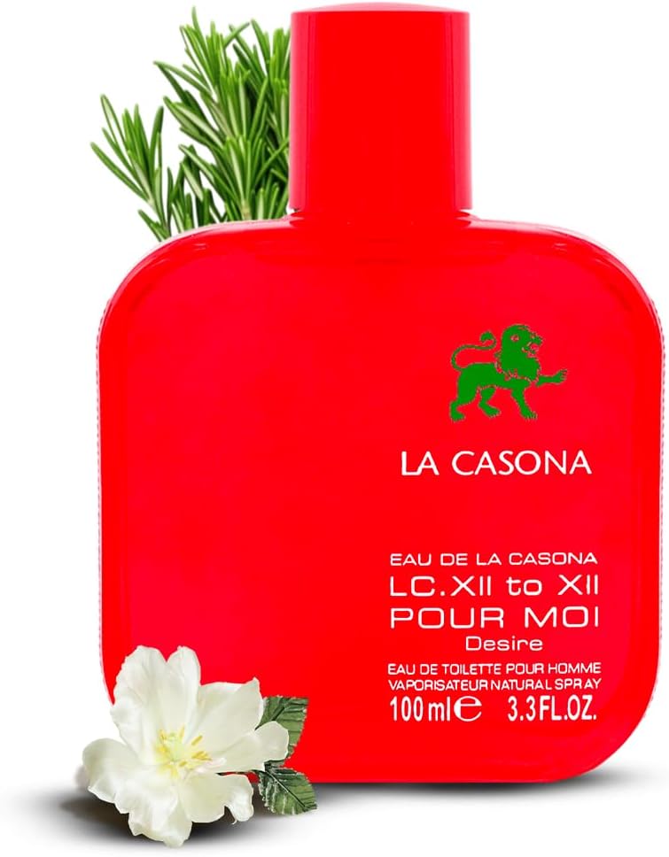 LA CASONA Desire Red Eau de Parfum, 100 ML Unisex Fragrance, Bergamot Jasmine Musk