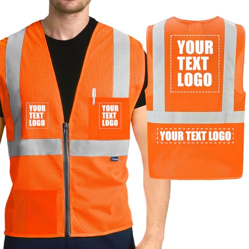 Image of AYKRM 2 Pocket Mesh High Visibility Reflective Safety Vest for men & Women ANSI /ISEA 107 Standards
