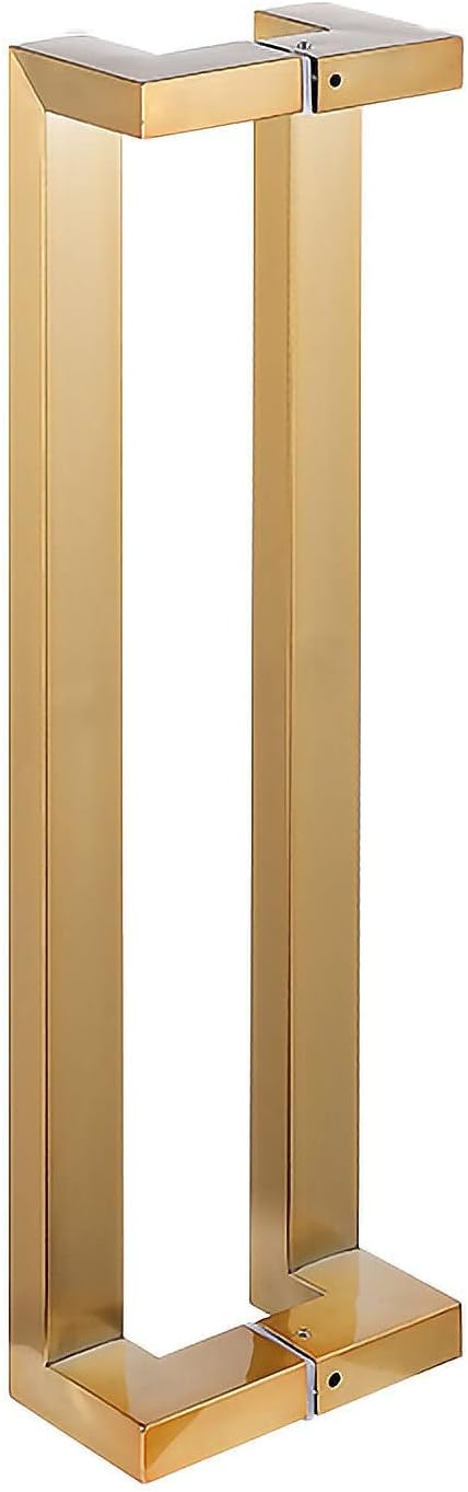 Commercial Stainless Steel Push Pull Door Handle, 60Cm/80Cm/120Cm/150Cm Entry Door Handle for Shower Glass Sliding Door/Barn Door/Interior Exterior Door/Yellow /120Cm/47.2In